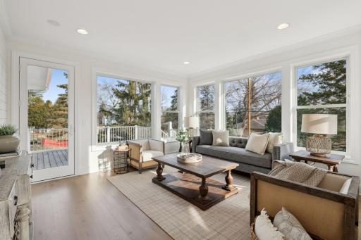 4 season porch/Sunroom - walks out to deck