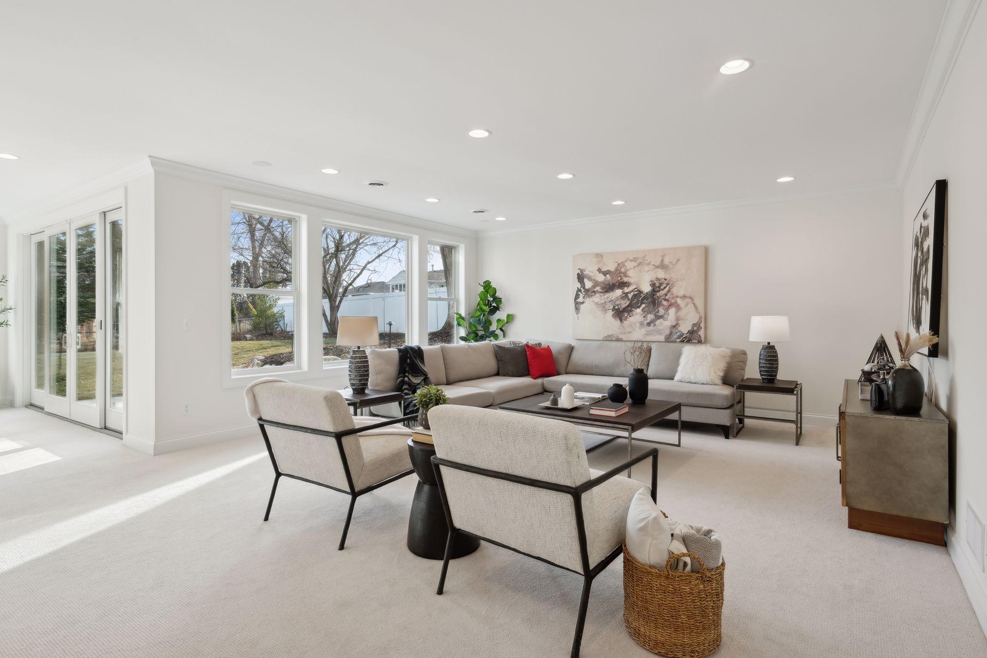 Family room in lower level