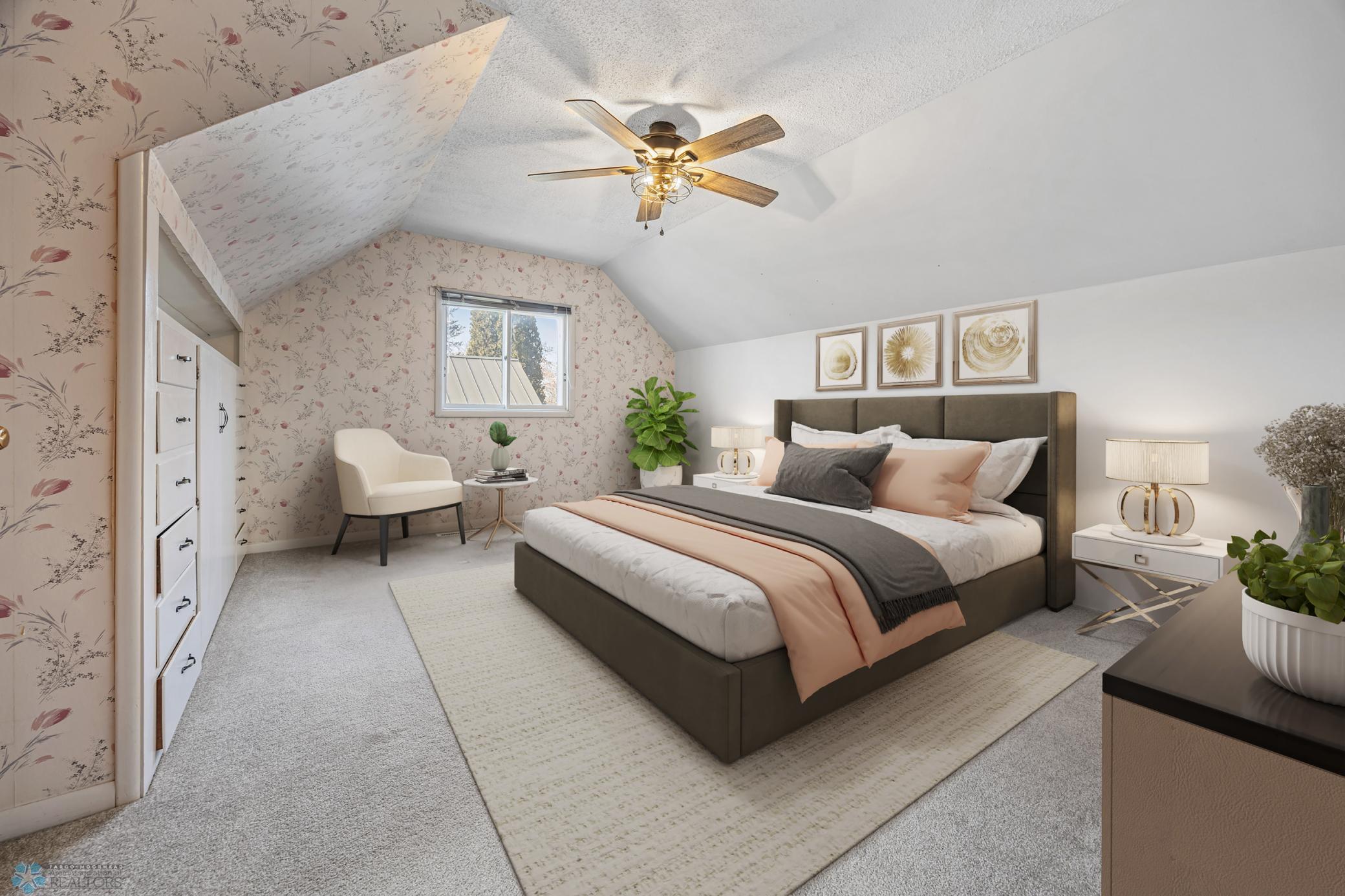 Primary bedroom - virtually staged