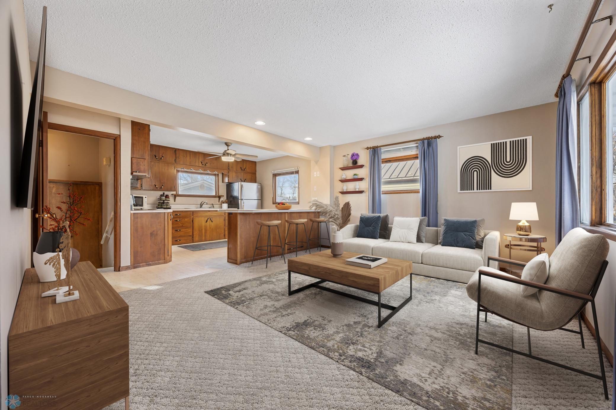 Open floorplan- virtually staged