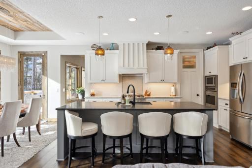 Extra features include undercounter lighting,and large farm sink