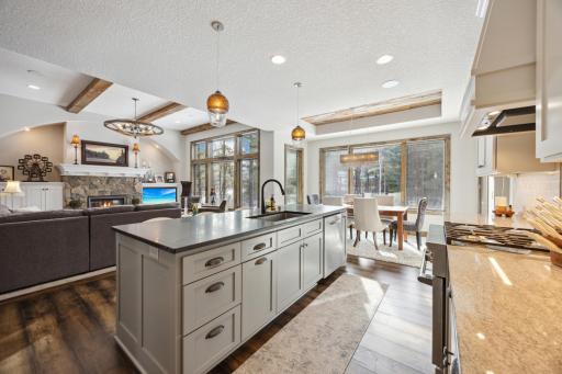 Most entertaining happens around the kitchen and this open floor plan makes this a great functional space for cooking yet feeling a part of the festivities.