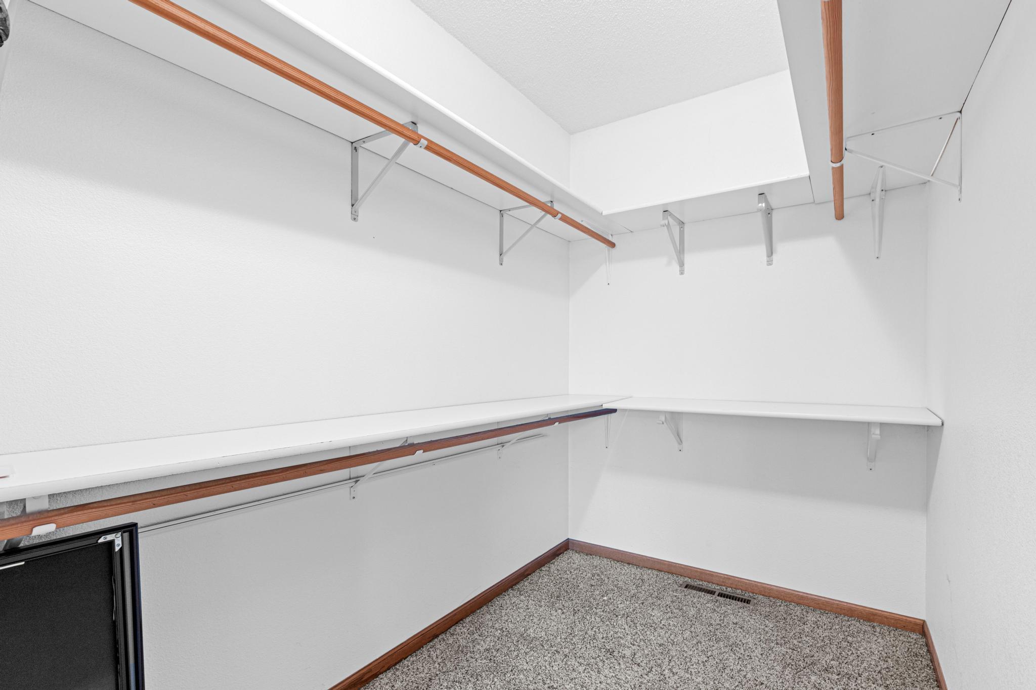 HUGE primary bedroom closet
