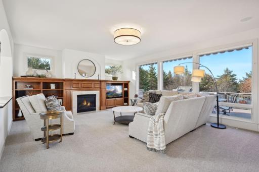 Family room is expansive, light and bright.