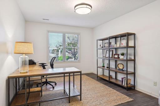 Lower level bedroom 6 is currently being used as an office space.