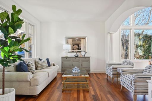 Living room is open and close to dining room to create a seamless flow for entertaining.