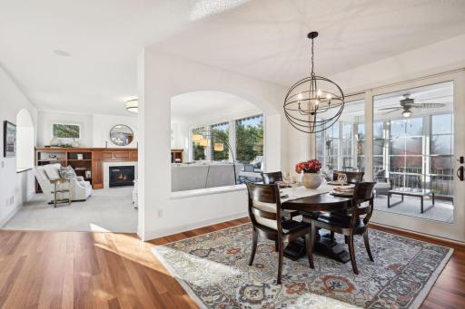 Informal Dining room with screened porch to the right.