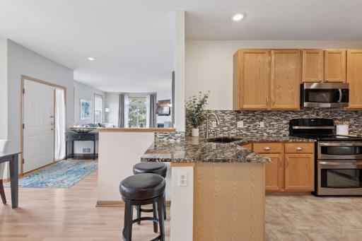 Space for stools - great for quick bit to eat and for entertaining