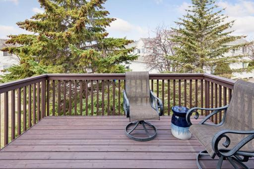 Great deck for morning coffee or reading a book