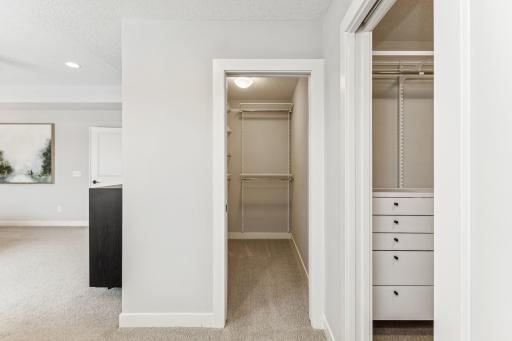 The second walk-in closet features sturdy hanging rods suitable for all types of clothing, allowing you to organize your garments efficiently.