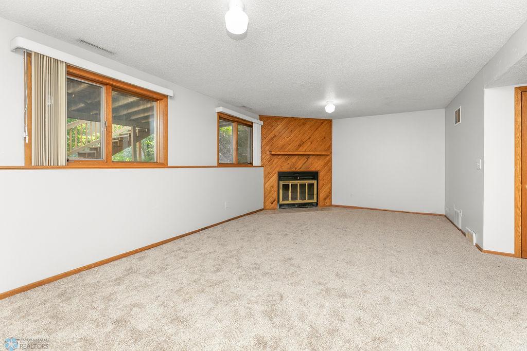 Lower level Family Room w/ woodburning Fireplace