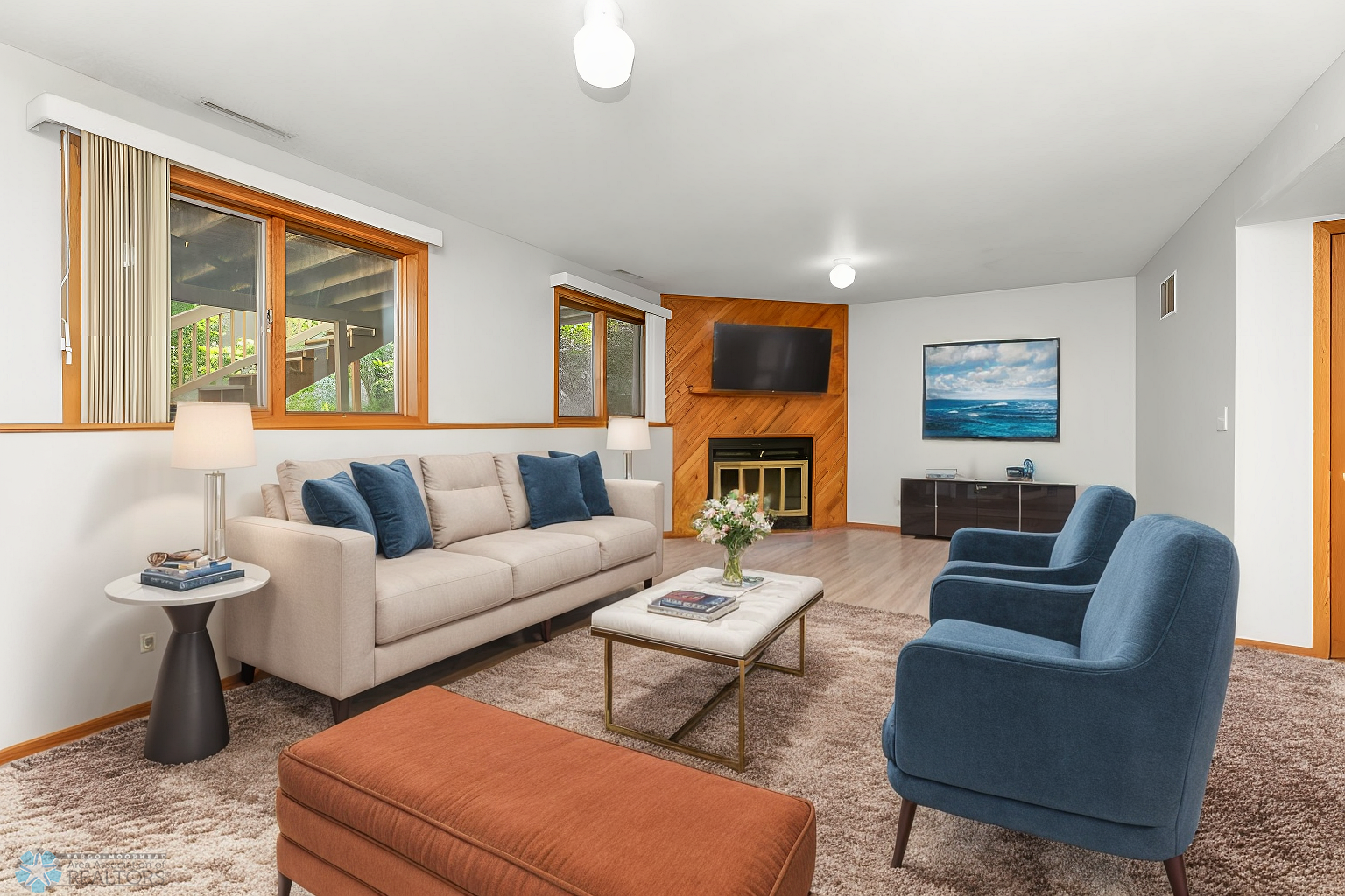 Lower Level Family Room virtually staged