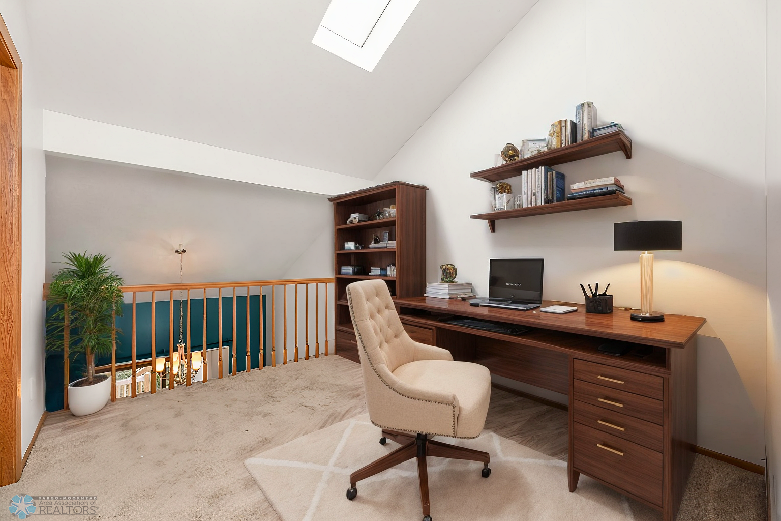 Loft/Family Room virtually staged as an Office
