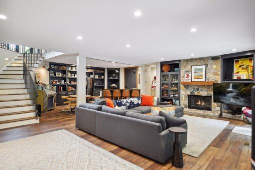 Walk out lower level with fireplace & wet bar (full fridge and dw)