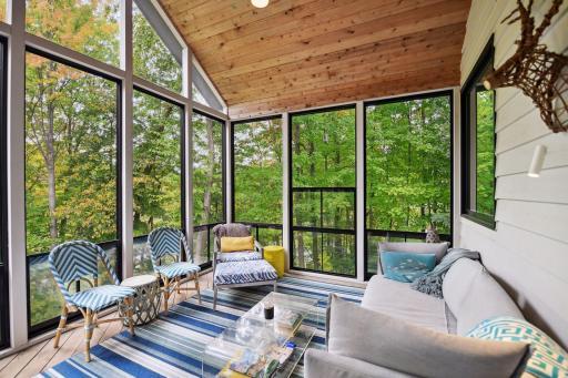 Screen porch with Sunspace windows