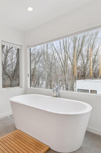 Outstanding views from the soaking tub in the primary bathroom