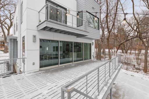 Large deck off of the kitchen and dining room and private deck off of the primary bedroom