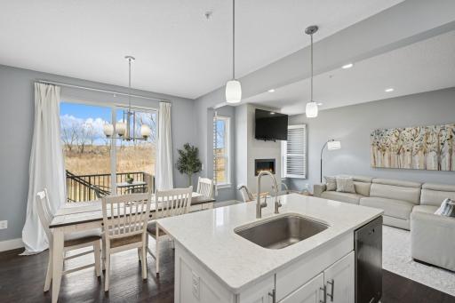 Stay in touch with your guests or family while cooking from the open kitchen.