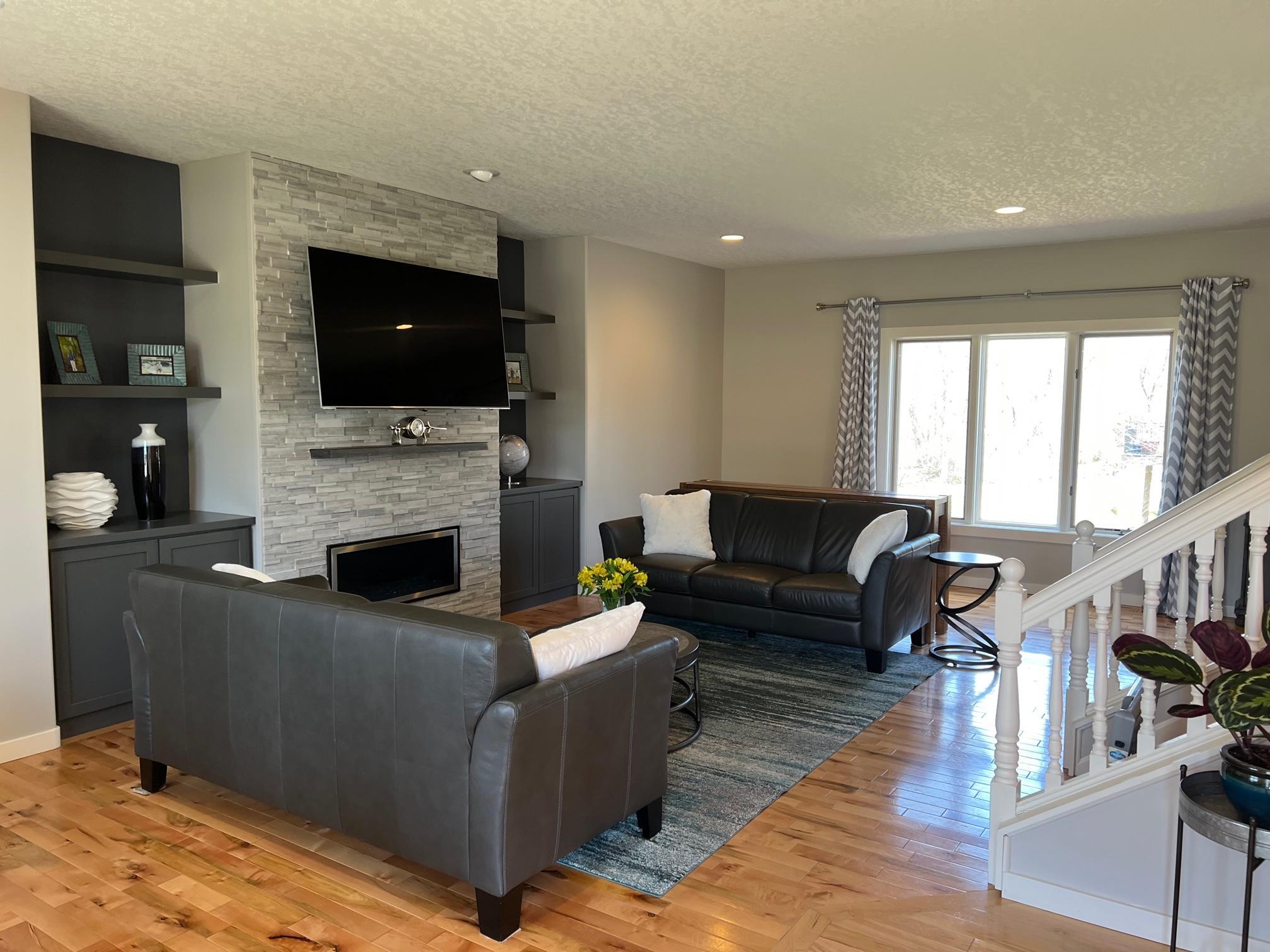 Gas fireplace with custom built ins