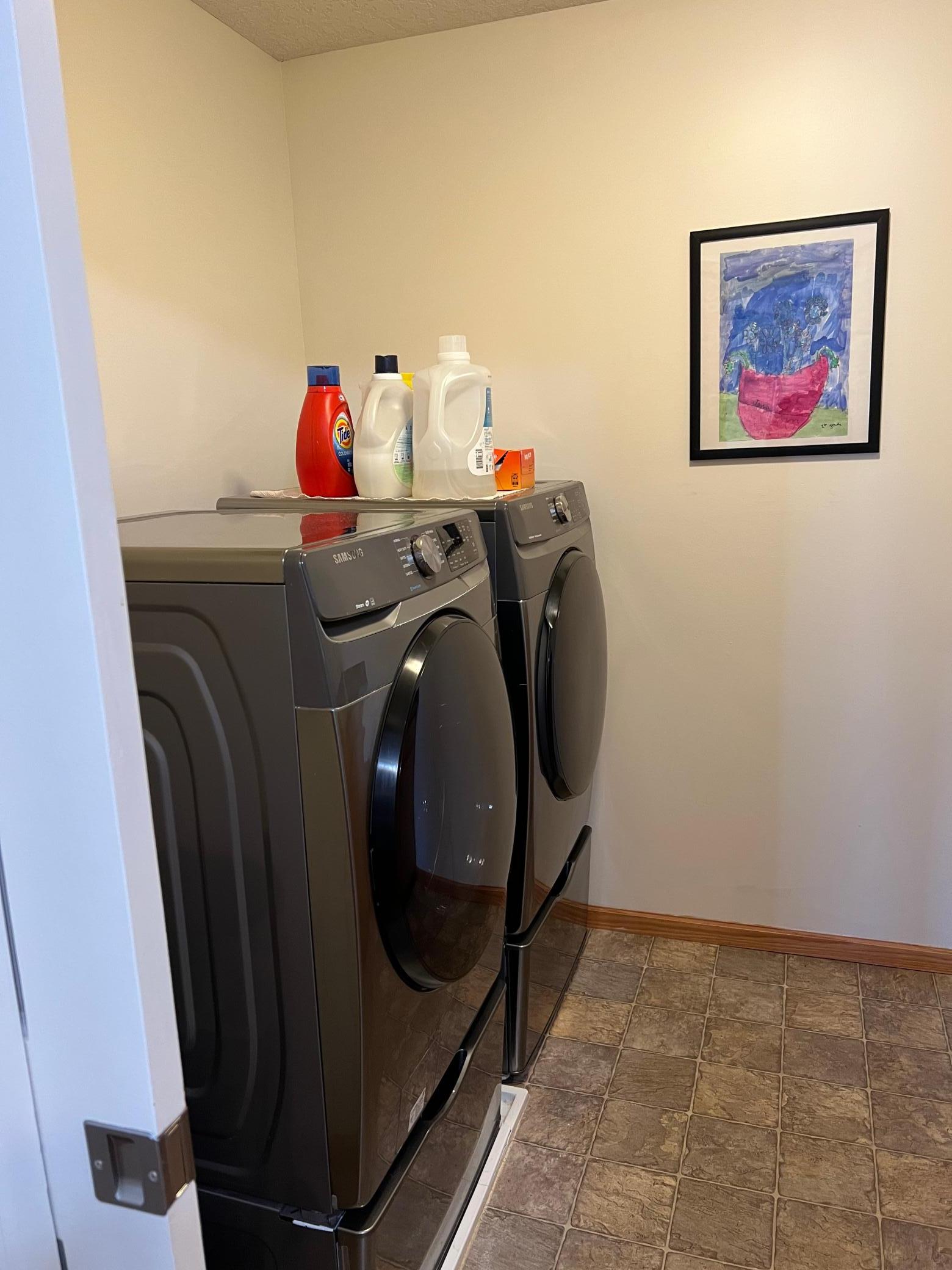 Upper level laundry. Same floor as 4 bedrooms. No more hauling laundry up and down flights of stairs