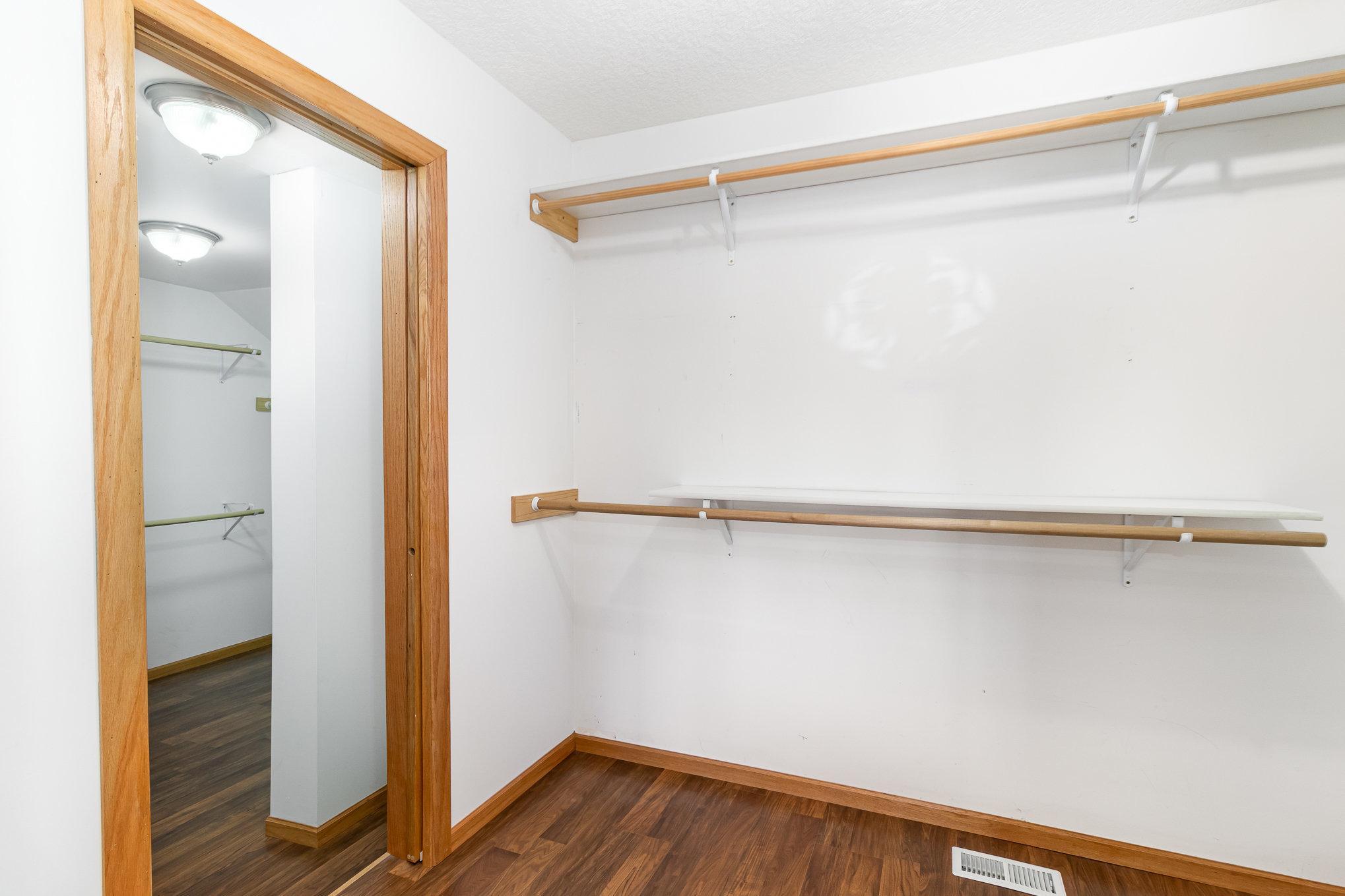 Dual walk in closets