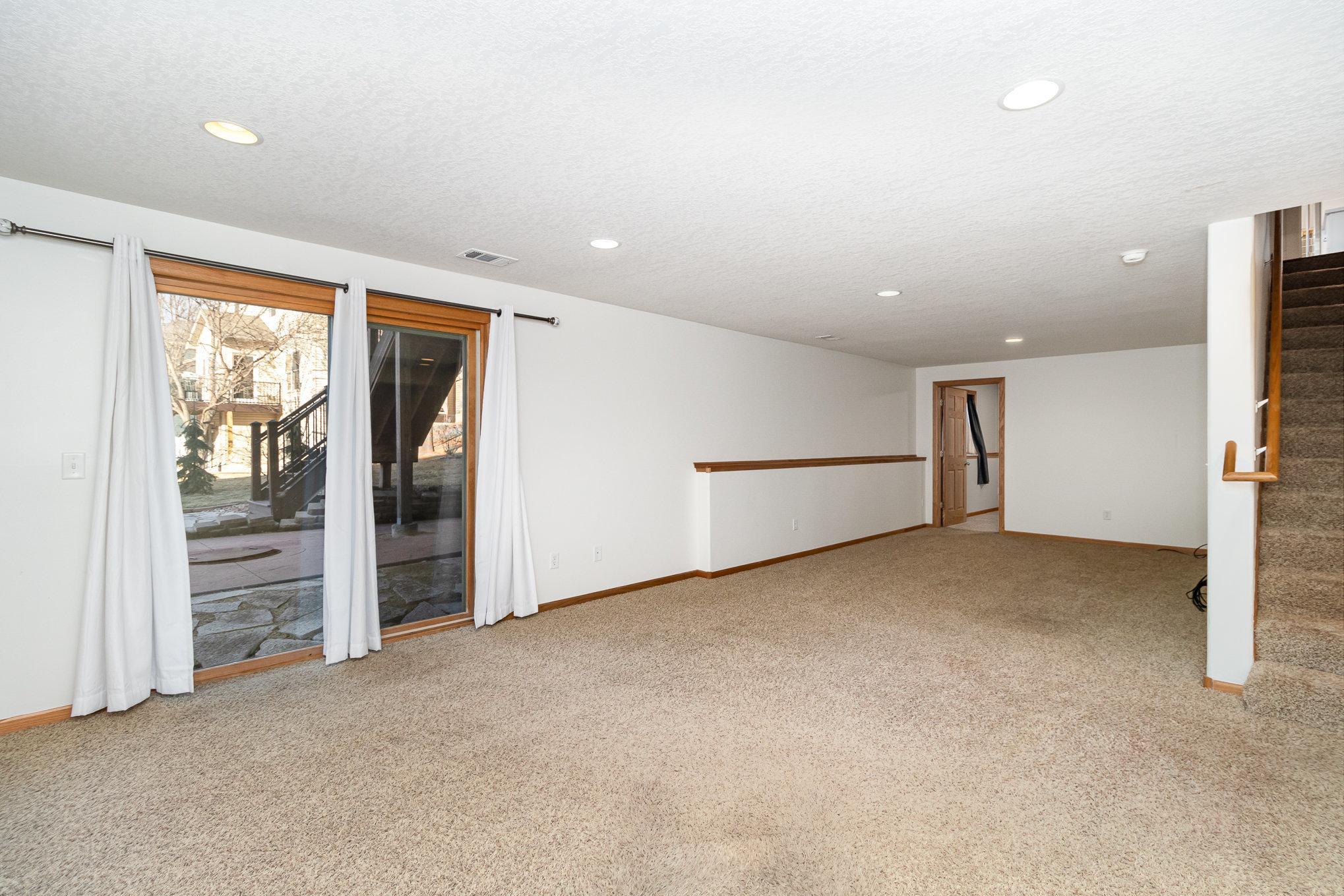 Great space to entertain with rough in for wet bar