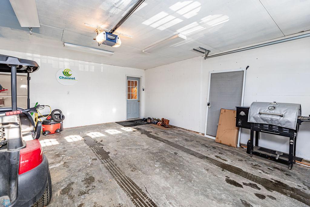 Garage entrance to house