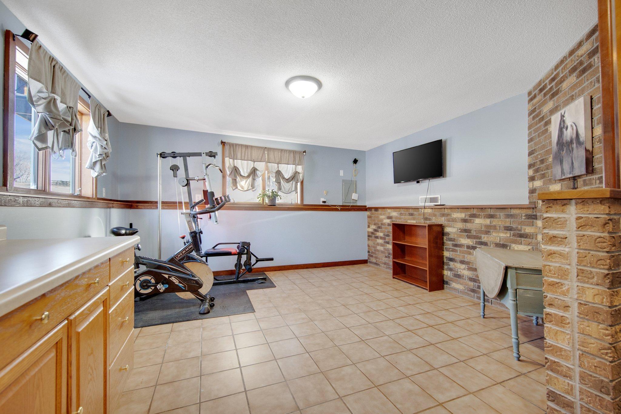 Lower level flex room.