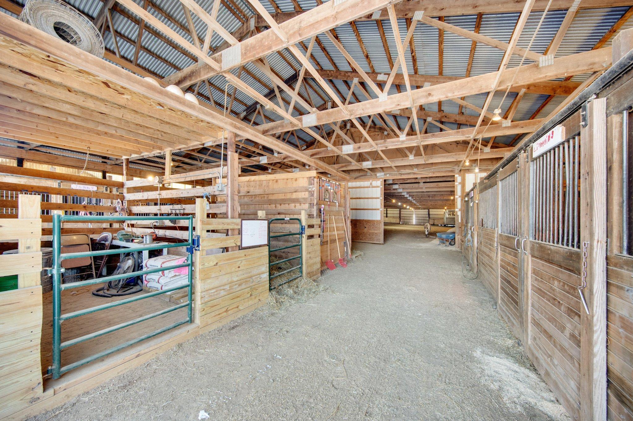 Inside the stables.