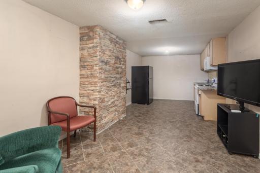 Family Room with a second kitchen downstairs