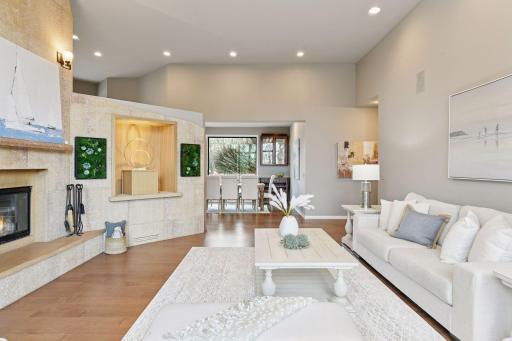 A custom built art nook with lighting to showcase your favorite art