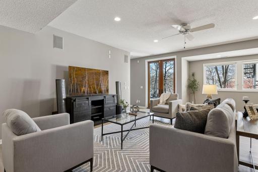 lower level offers multiple entertaining areas