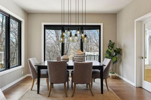 new lighting adds drama and a lovely focal point
