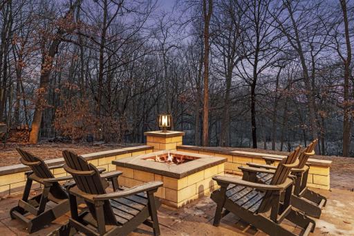 situated on hilltop witjh sunset views, this firepit is a wonderful gathering spot during all four seasons