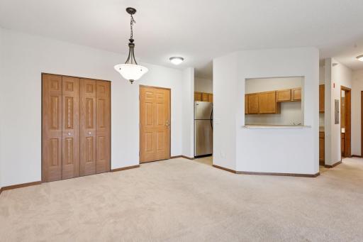 Area to entertain with a pass through kitchen