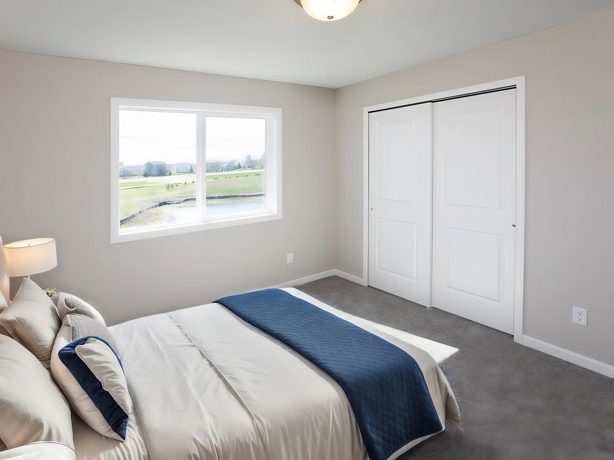 PHOTO OF A DIFFERENT HOME WITH SIMILAR PLAN & FINISHES VIRTUALLY STAGED. Bedroom 4. Photo may not depict actual plan, materials, & finishes.