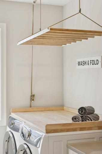 Upstairs Laundry with Amazing Drying Rack