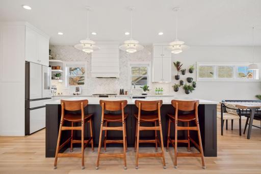 Large Center Island with Louis Poulsen Lighting
