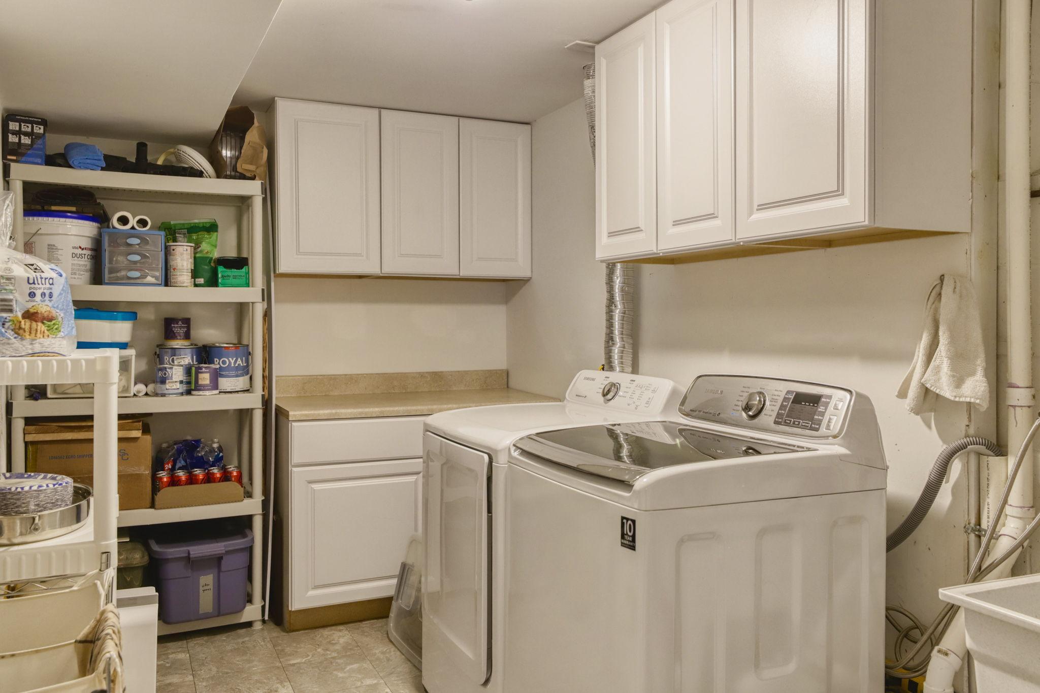 Lower level laundry room