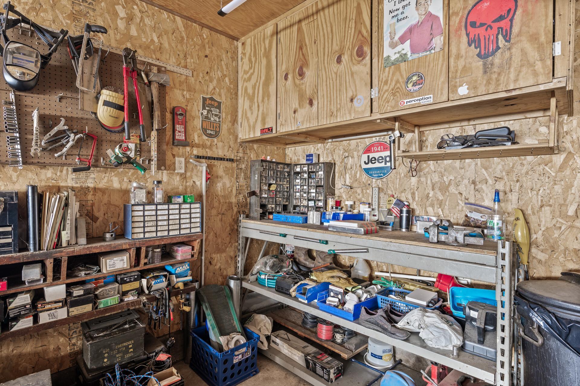 Work bench in the garage.