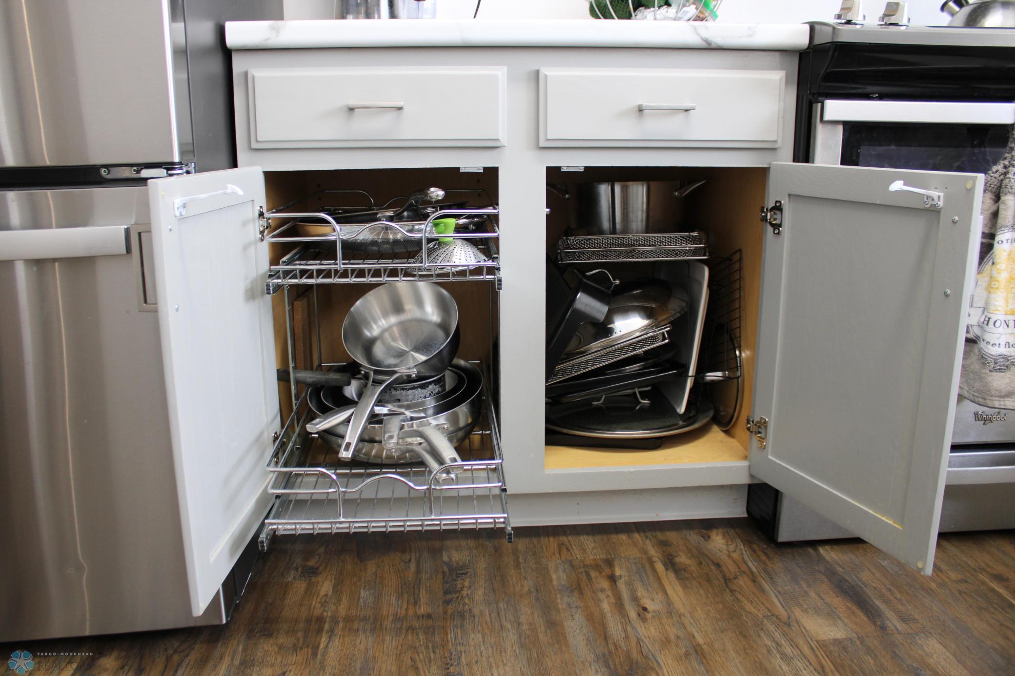 Handy roll out cabinets