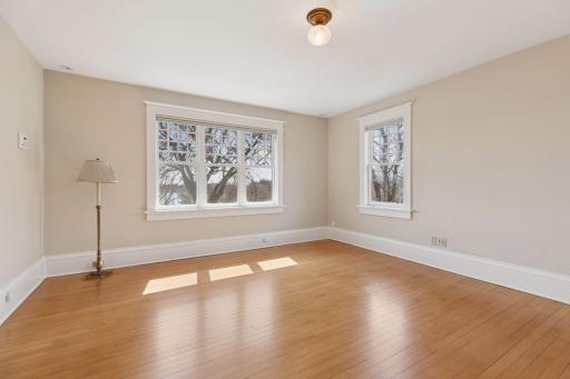 Primary bedroom on second level. Lake views and southwestern exposure.