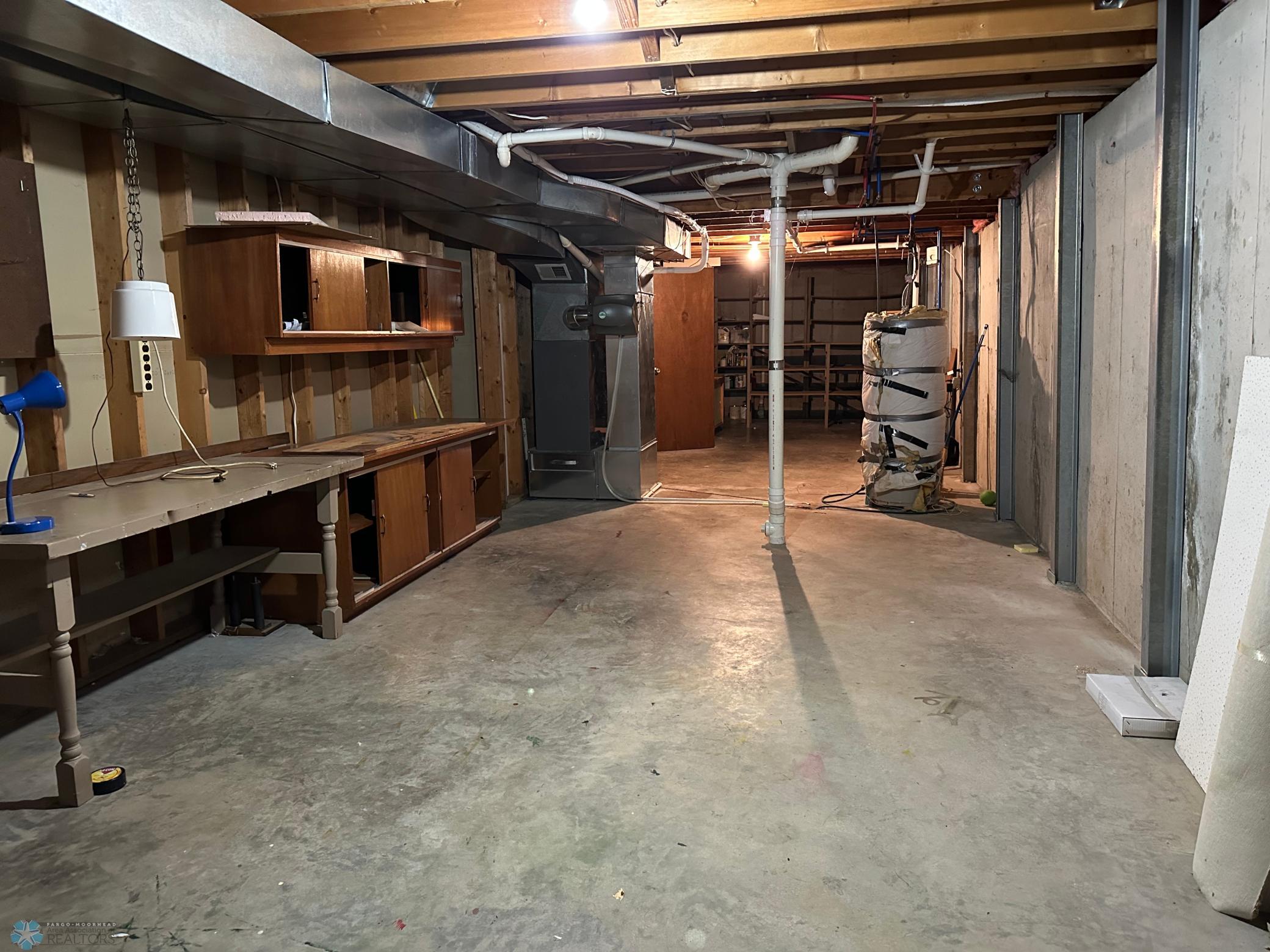 Unfinished area great for storage