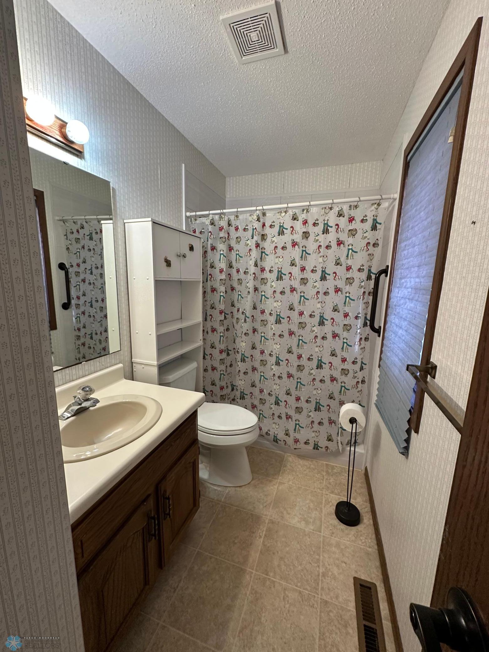 Attached bath with shower