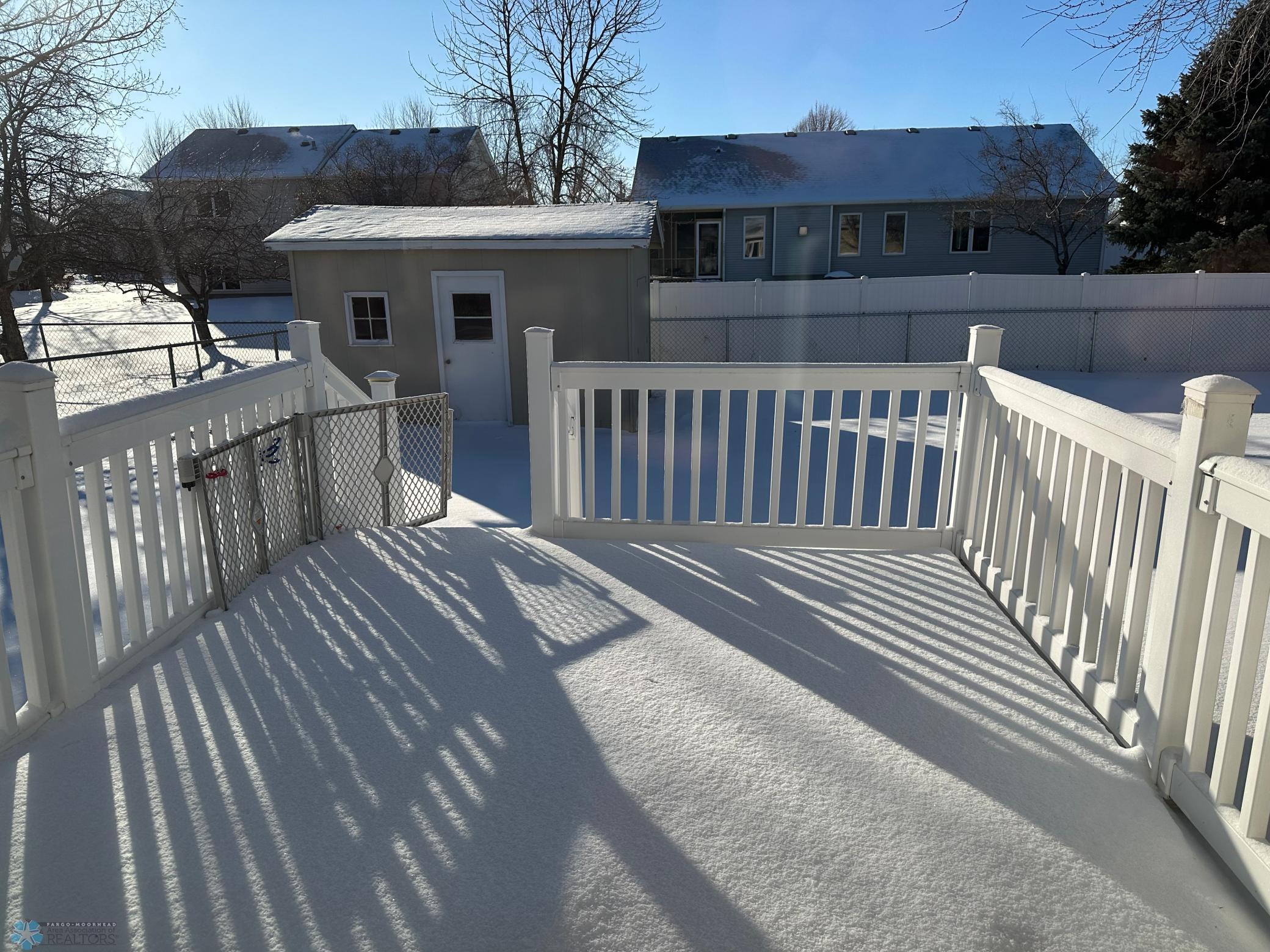 Deck and a patio out back