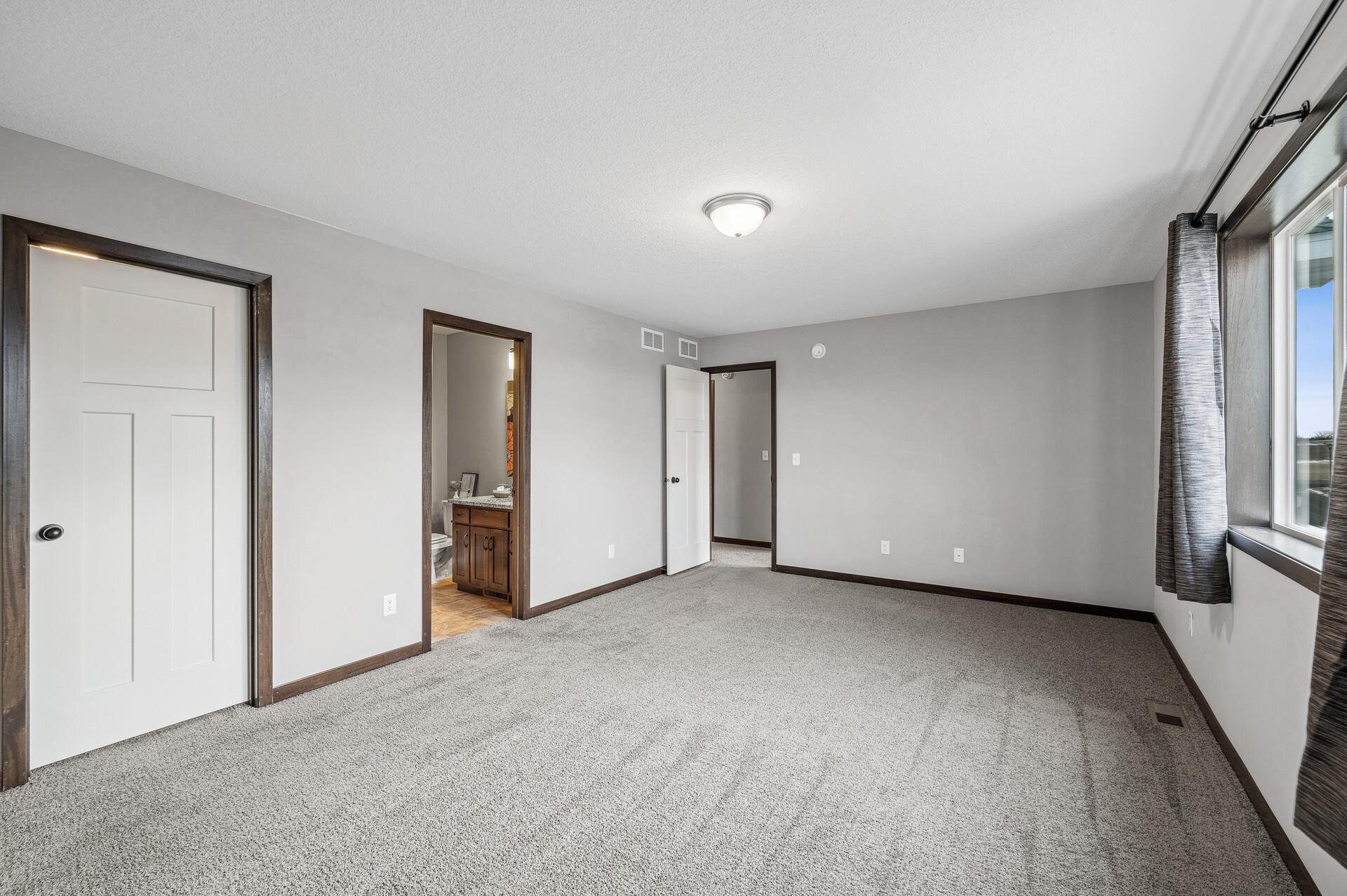 Spacious primary bedroom