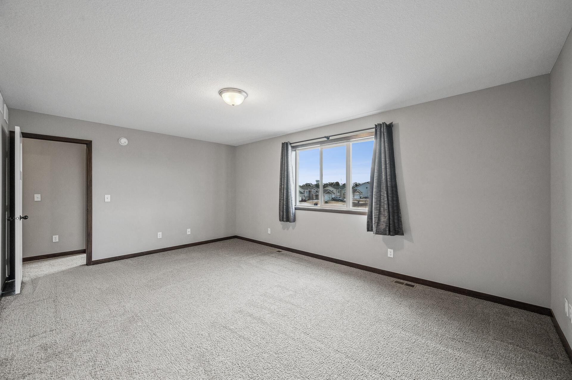 Spacious primary bedroom
