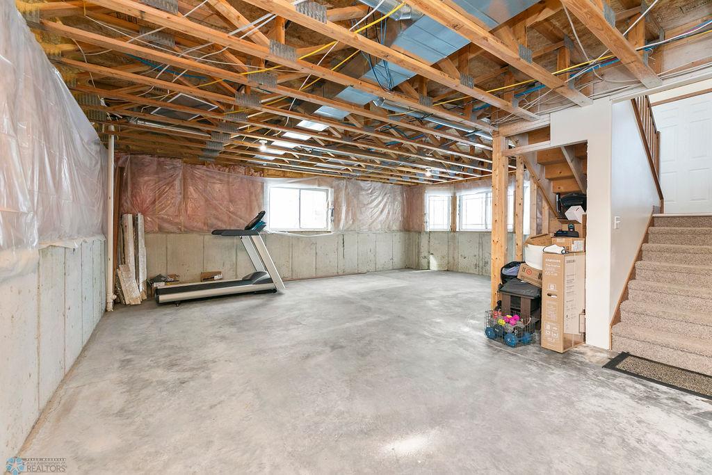 Room to grow in unfinished lower level
