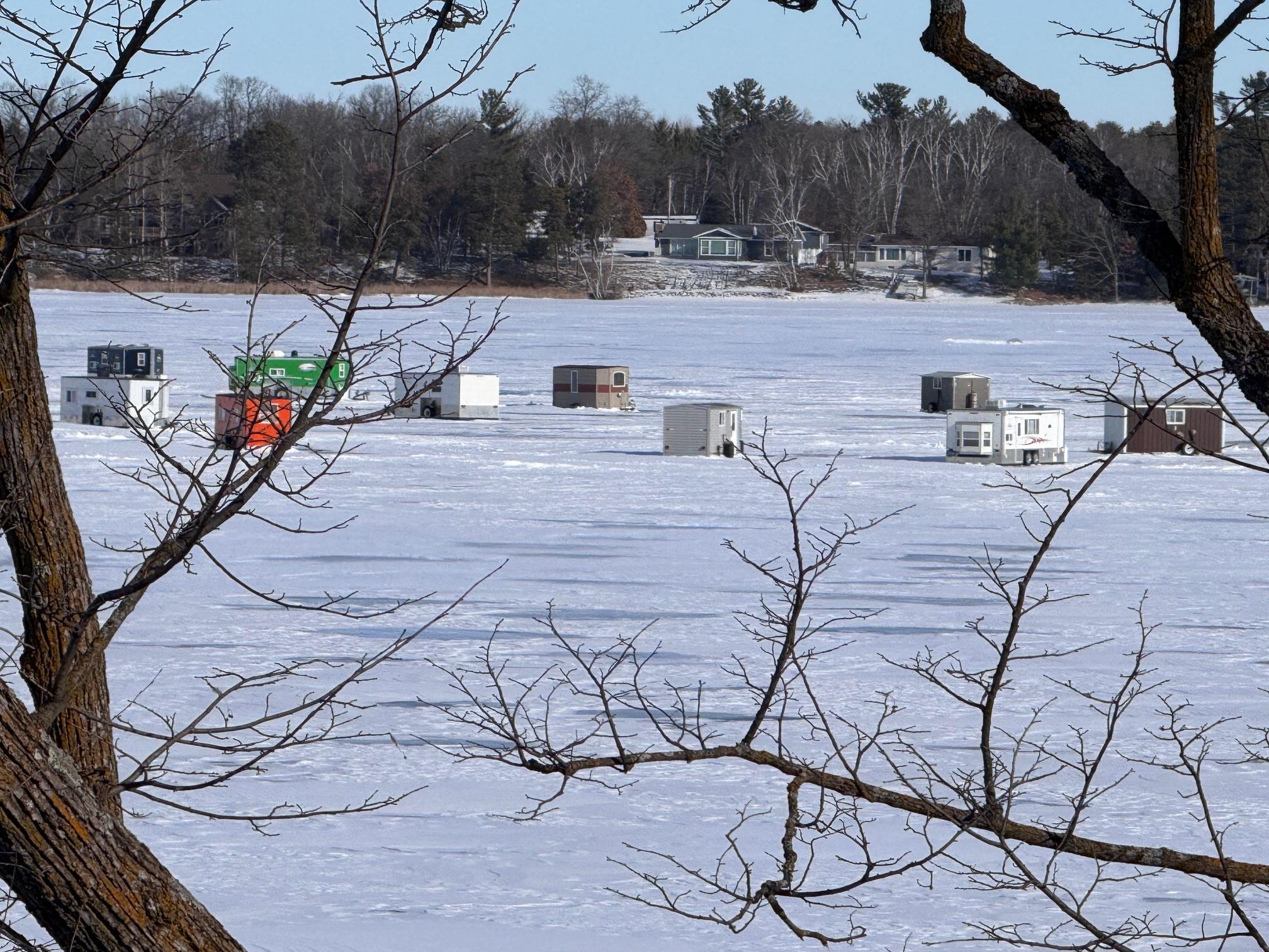 Ice Fishing across the lake