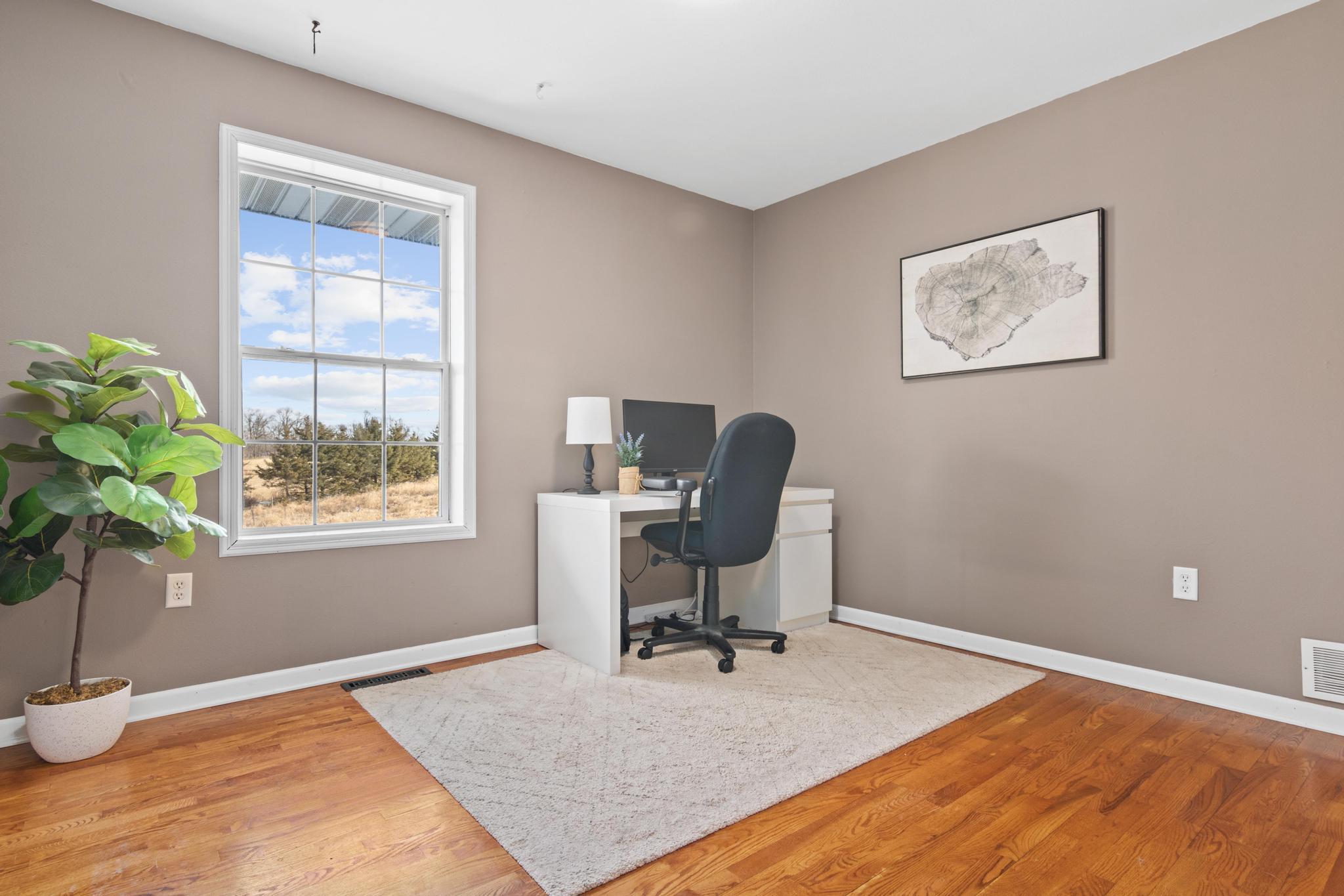 One of three main floor bedrooms or a great office
